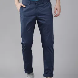 Blackberrys Men Navy Blue Solid B-95 Slim Fit Chinos-picture-35