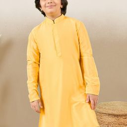 Here&Now X Sanwara Boys Mandarin Collar Cotton Silk Kurta-40