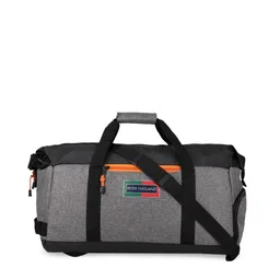 Peter England Men Grey & Black Colourblocked Medium Duffle Bag-image-95