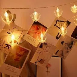 X4Decor 16 Led Heart Shape Photo Clip String Light Plug In Warm White HC02 image 2