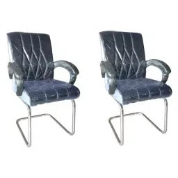 MR Leatherite Visitor Chair Black (Set of 2 Pcs)-38