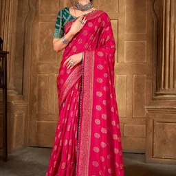 DURGA EMPORIO Woven Design Zari Silk Blend Maheshwari Saree-picture-22