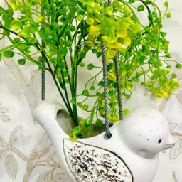 Altaica Grey Ceramic Bird Hanging Planter-image-5
