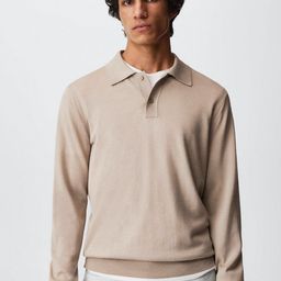 MANGO MAN Pure Wool Polo Pullover-image-77