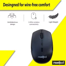 Frontech KB-0017 Multi-Device Wireless Keyboard and Mouse Combo, Black image 4