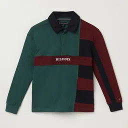 Tommy Hilfiger Boys Colourblocked V-Neck Applique T-shirt-image-28