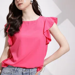 encore by INVICTUS Flutter Sleeve Top-image-54