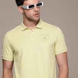 WROGN Brand Logo Embroidered  Polo Collar Slim Fit T-shirt-image-98