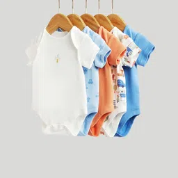 mothercare Infants Boys Pack Of 5 Shorts Sleeves Bodysuits-picture-13