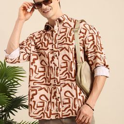Mast & Harbour Men Printed Oversized Fit Casual Shirt-image-90