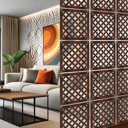 RANDOM Brown Geometric Window Blinds image 2