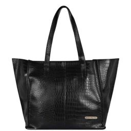 Bagsy Malone Black Textured Large Tote Handbag-41