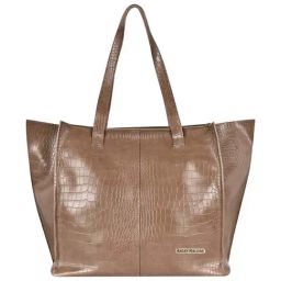 Bagsy Malone Brown Textured Large Tote Handbag-96