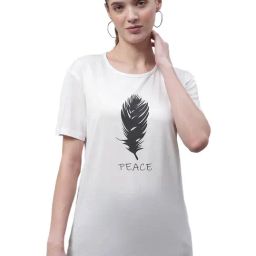 Vimal Jonney White Cotton Graphic Print T-Shirt-image-106