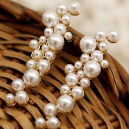 JOKER & WITCH Gold-Toned & White Classic Drop Earrings-image-55