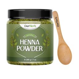 OurHerb Henna Powder For Hair care With Wooden Spoon - 200 g-52