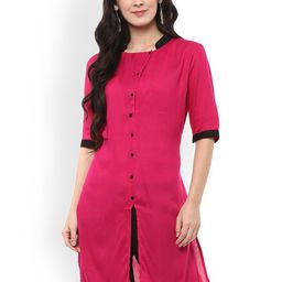 Pannkh Women Pink Solid Straight Kurta-image-70