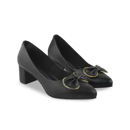 Stylestry Women Block Heels Pumps with Bows-43