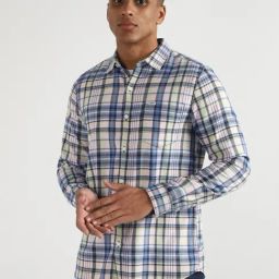 Lee Blue Slim Fit Checks Shirt-image-8