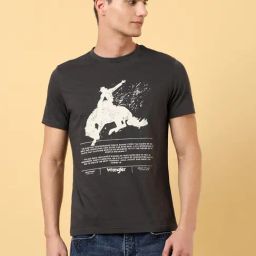 Wrangler Black Cotton Regular Fit Printed T-Shirt-picture-19