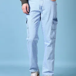 V-Mart Men Cotton Mid-Rise Cargo Style Jeans-image-89