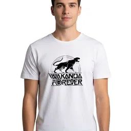 PULP Men Black Panther Graphic Printed Round Neck Cotton T-shirt-image-54