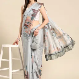Silk Land Abstract Printed Chanderi Saree-picture-10