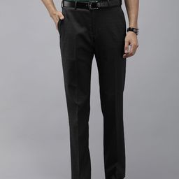 Park Avenue Men Mid-Rise Checked Smart Trousers-image-59