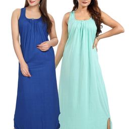 Inner Beats Pack Of 2 Cotton Blend Nightdress-picture-28
