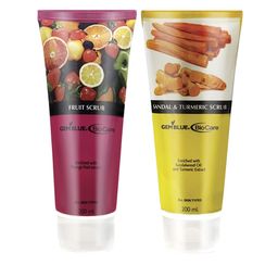GEMBLUE BioCare Unisex Fruit Scrub And Sandan & Turmeric Scrub 200 ml Each Combo of 2-32