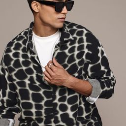 WROGN Oversized Printed Drop-Shoulder Sleeves Casual Shirt-image-85