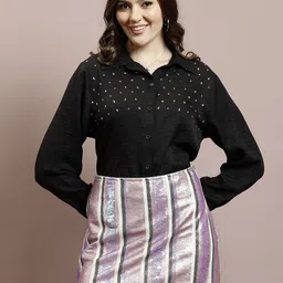 Shally Bhasin by Athena Embellished Shirt & Skirt Co-Ord Set-image-54
