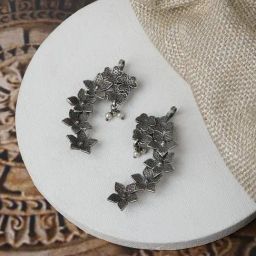 Teejh Ethnic Aaira Silver Oxidized Ear Cuff Earring-46