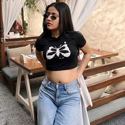Stylecast X Hersheinbox Conversational Print Crop Fitted Top-picture-39