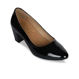 Liberty Women Black Solid Pumps-30