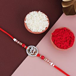 LUCKY JEWELLERY Gold Plated AD Stone Rakhi Gift Set-image-49
