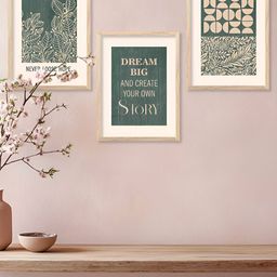 Kotart White & Green 3 Pieces Typography Wooden Wall Arts-picture-14