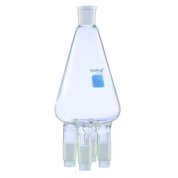 Biohall 24/29 Socket Borosilicate Glass 3.3 Cow Type Distilling Receiver Adapter, BLS.DM.290-11