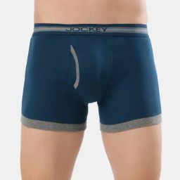 Jockey 1017 Mid Blue Super Combed Cotton Rib Boxer Briefs with Stay Fresh Properties-picture-45