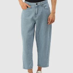 Bene Kleed Blue Cotton Loose Fit Jeans-image-103