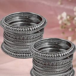 Oomph Oxidized Silver Bangles - Set of 32-image-79
