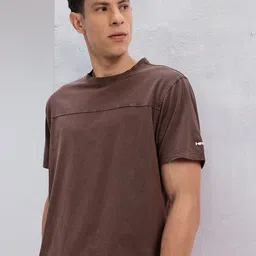 HRX by Hrithik Roshan Solid Drop-Shoulder Sleeves Pure Cotton Lifestyle T-shirt-image-92