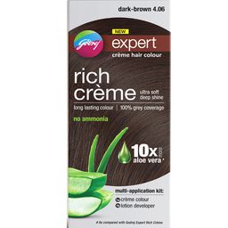 Godrej expert Rich Creme No Ammonia Long Lasting Hair Color 50g+50ml - Dark Brown 4.06-19