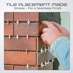 Robustt 8 mm Professional and Reusable White Cross Tile Spacer (Pack of 100 Pcs) image 2