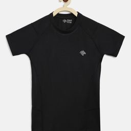 CHIMPRALA Boys Black Solid Round Neck Sports T-shirt-image-41