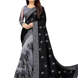 Moda Rapido Embellished Embroidered Net Half and Half Saree-picture-48