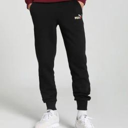 Puma Black Cotton Regular Fit Printed Joggers-image-63
