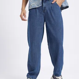 glitchez Men Front Seam Barrel Fit Jeans-image-35