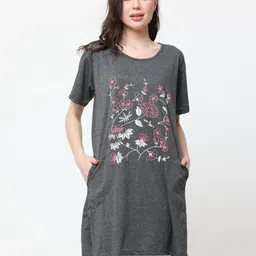 DDASPRATION Women Floral Printed Oversized Longline T-shirt-picture-31