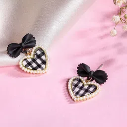 DressBerry Heart & Bow Shape Drop Earrings-30